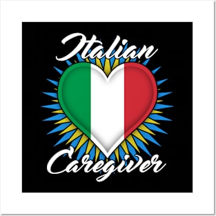 Italian Caregiver (white font) Posters and Art